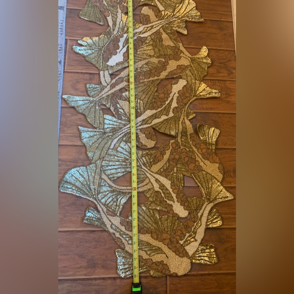 Table Runner Beaded Sequin Designer Kim Seybert Large 59”x24” Decor